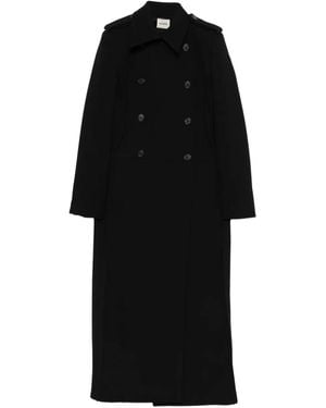KHAITE Button-Fastening Double-Breasted Coat - Black