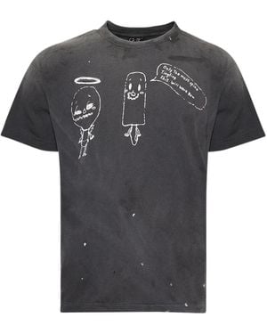 SAINT Mxxxxxx T-Shirt mit Cartoon-Print - Schwarz