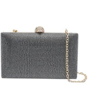 Kurt Geiger Kensington Crystal-Embellishment Clutch Bag - Grey