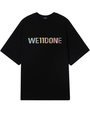 we11done Logo-Print T-Shirt - Black