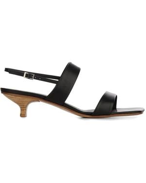 Vicini Leather Heeled Sandals - White