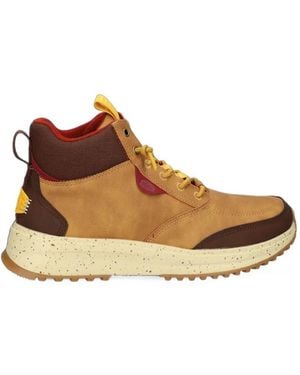HEYDUDE Contrast-Panel Lace-Up Trainers - Brown
