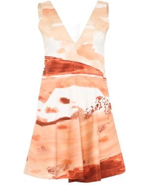 JW Anderson Kleid Mit Aquarell-Print - Orange