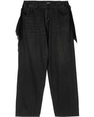 Undercover Low-Rise Wide-Leg Jeans - Black