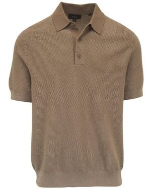 Vince Short-Sleeve Polo Shirt - Brown