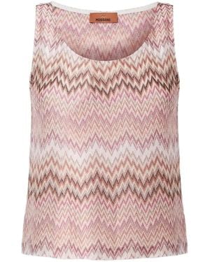 Missoni Sleeveless Viscose Top With Snake Motif - Pink