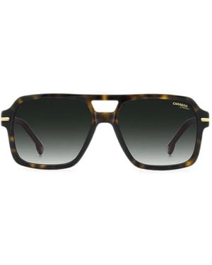 Carrera Tortoiseshell-Effect Pilot-Frame Sunglasses - Black