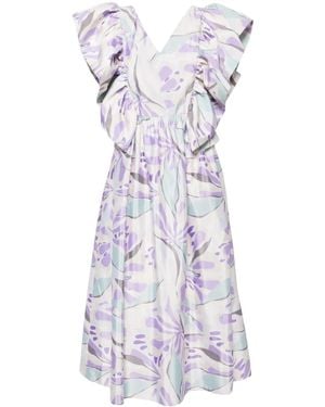 Saiid Kobeisy Ruffled Taffeta Midi Dress - White