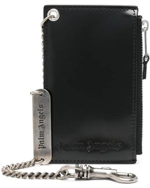 Palm Angels Logo-Plate Card Holder - Black
