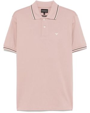 Emporio Armani Logo-Print Polo Shirt - Pink