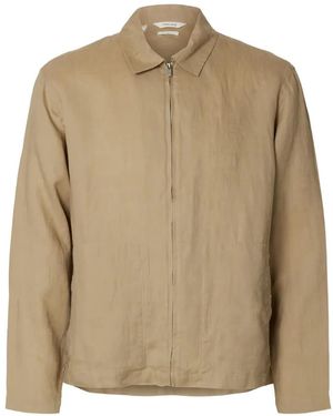 SELECTED Zip-Up Shirt Jacket - Natural