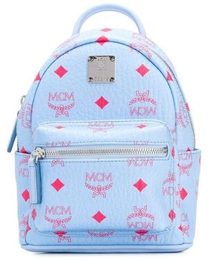 MCM Stark Visetos Backpack Extra Mini Blue Bell