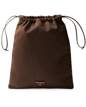 Prada Wish Re-Nylon Pouch - Brown