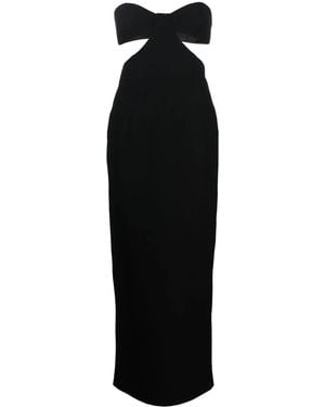オールインワン・サロペット The New Arrivals By Ilkyaz Ozel Feathered Neckline Sheath Feather-trimmed off-shoulder jumpsuit in black - The New