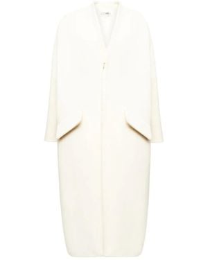 MM6 by Maison Margiela Asymmetric Zip-Front Coat - White