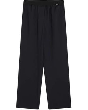 Miu Miu Pantaloni Con Applicazione Logo - Blu