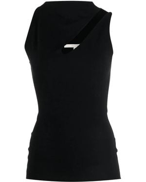 MANURI Bambina Asymmetrical-Neckline Top - Black