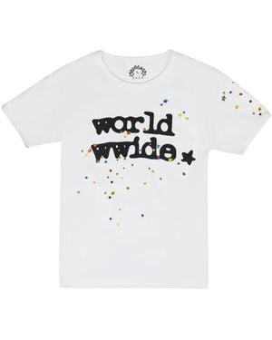 Sp5der T-Shirt À Logo Imprimé - White