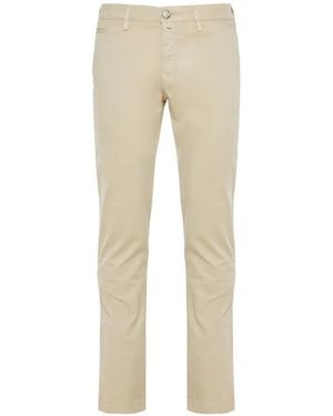Jacob Cohen Cotton Blend Trousers - Natural