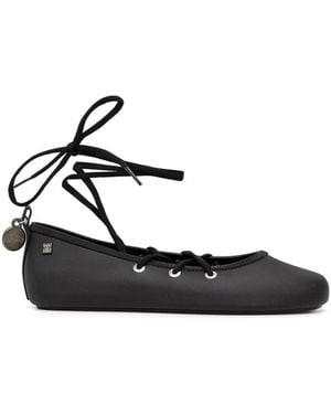 Melissa Lace-Up Ballet Flats - White