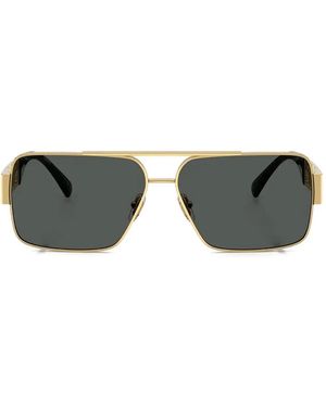 Versace Geometric Logo Sunglasses - Metallic