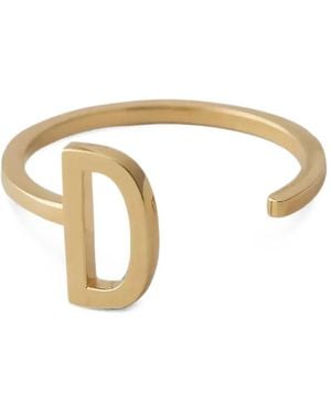 Design Letters Anillo Ajustable Con Motivo De Letra - Metálico
