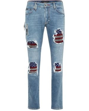 Philipp Plein Rock Star Fit American ジーンズ - ブルー