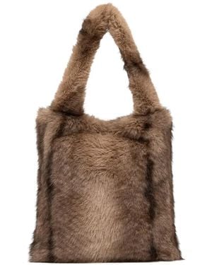 Silvian Heach Faux-Fur Tote Bag - Brown