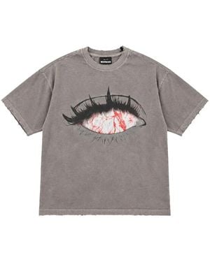 WARMAN Graphic-Print Distressed T-Shirt - Gray