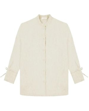 Glanshirt Tie-Cuff Linen Shirt - White