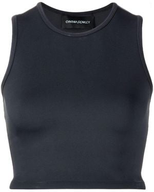 Cynthia Rowley Racerback Cropped Tank Top - Blue