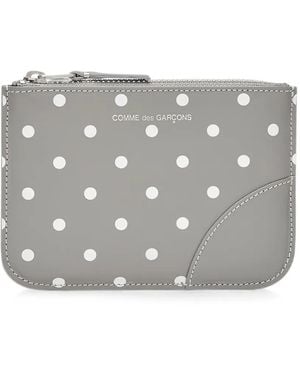 Comme des Garçons Polka-Dot Zip-Top Purse - Gray
