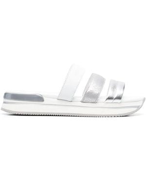 Hogan Metallic-Strap Sandals - White