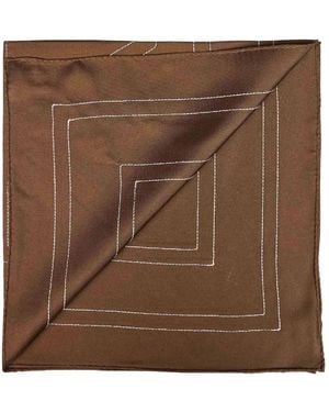 TOTEME Pañuelo Con Monograma Bordado - Marrón
