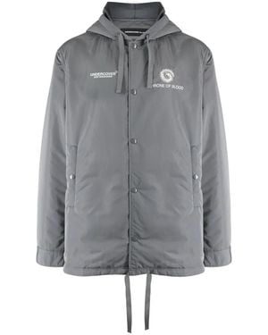 Undercover Illustration-Print Hooded Jacket - Grey