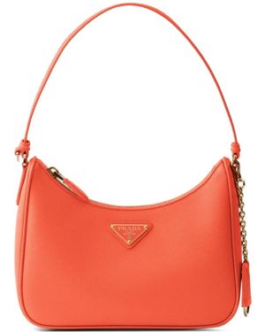Prada Bolso Re-Edition 2005 Mini De Piel Saffiano - Rojo