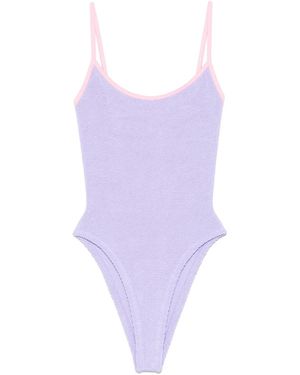 Hunza G Ruched Swimsuit - Purple