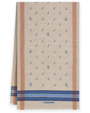 Ferragamo Jacquard Scarf - White