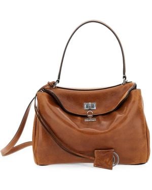 Balenciaga Small Rodeo Leather Tote Bag - Brown