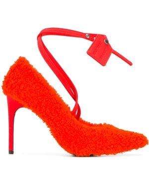 Off-White c/o Virgil Abloh Furry Strap Leather Sandal - Red