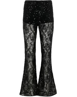 AKNVAS Pantalon Lennon À Sequins Et Motif En Dentelle - Noir