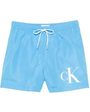 Calvin Klein Logo Swim Shorts Set - Blue