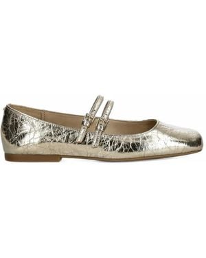 MICHAEL Michael Kors Matilda Crackled Metallic-Leather Mary Jane - White