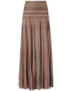Missoni Striped Pleated Skirt - Brown