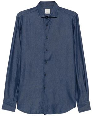 Xacus Spread-Collar Denim Shirt - Blue