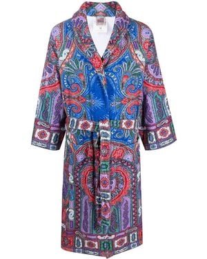 Etro Bademantel Mit Paisley-Print - Blau