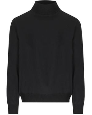 Tagliatore Roll-Neck Ribbed-Trim Sweater - Black