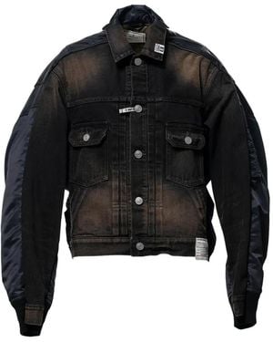 Maison Mihara Yasuhiro Panelled Denim Jacket - Black