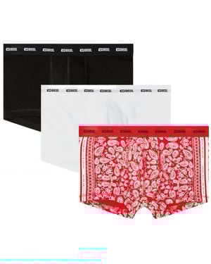 DIESEL Damien Logo-Waistband Boxers (Pack Of Three) - Red