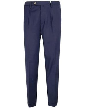 Myths Pleated Wool Trousers - Blue